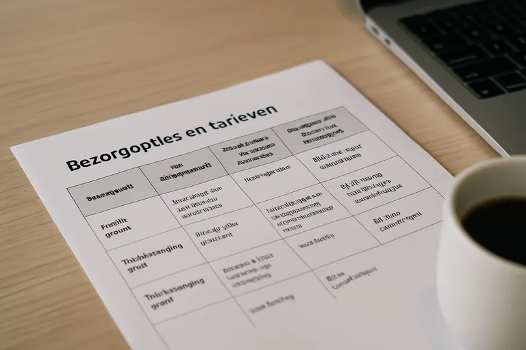 Bezorgopties en tarieven