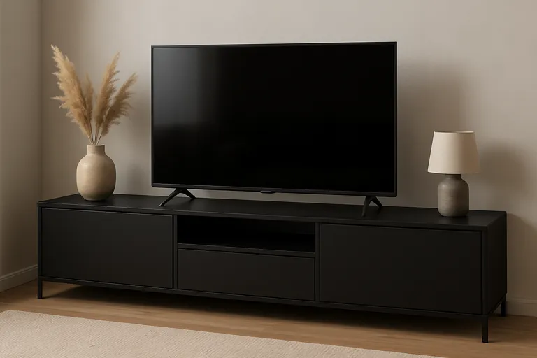 Modellen en materialen van het zwarte TV-meubel