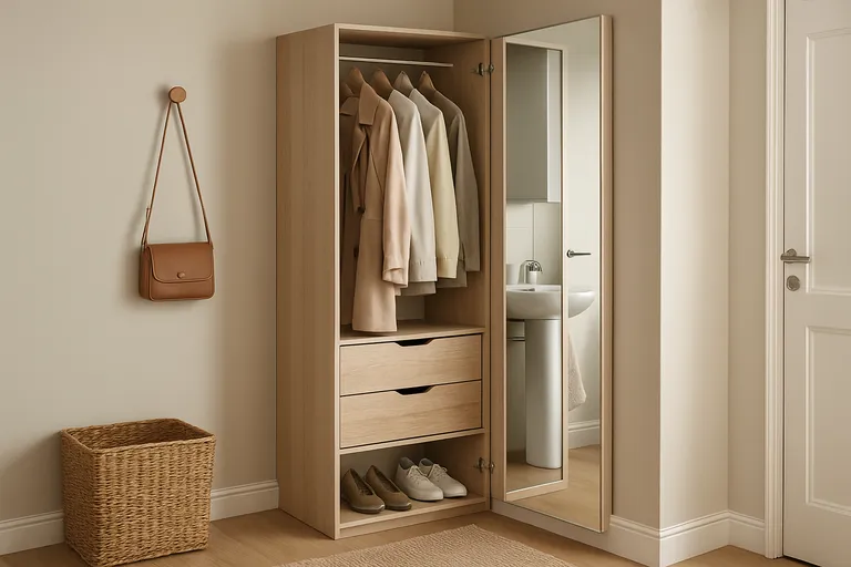 Stijlvol en praktisch: een slanke kast met geringe diepte die in elke ruimte past