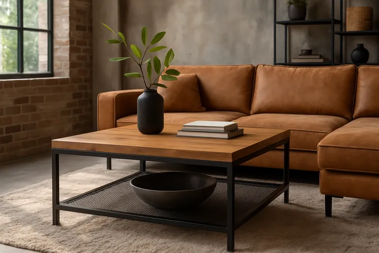 Stoer staal en warm hout: zo laat je een industriële salontafel schitteren in je interieur